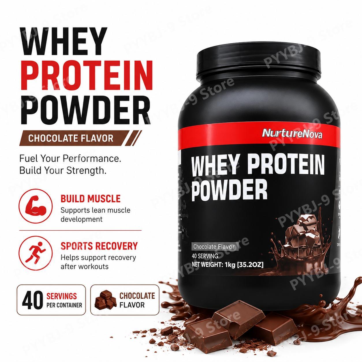 Nutrition Fitness Training - NurtureNova Whey Protein Powder Chocolate Flavor