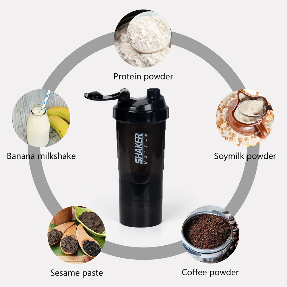 3 lớp Shaker protein Chai Bột  - đánh giá và giá Protein Shaker Bottle