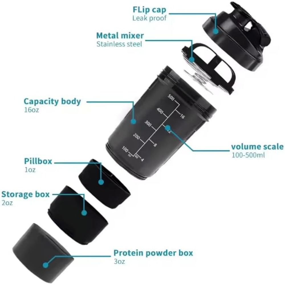3 lớp Shaker protein Chai Bột  - đánh giá và giá Protein Shaker Bottle